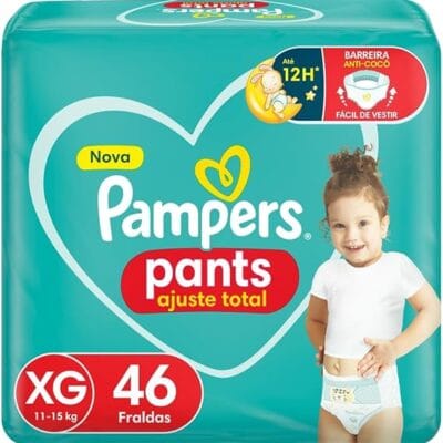 Pampers Pants Ajuste Total Fralda com cintura elástica XG 46 Unidades