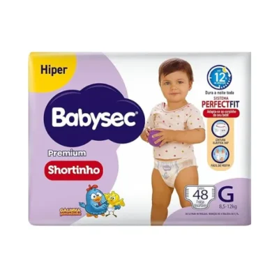 Fralda Shortinho BabySec Premium Galinha Pintadinha G 8,5 a 12kg 48 Unidades