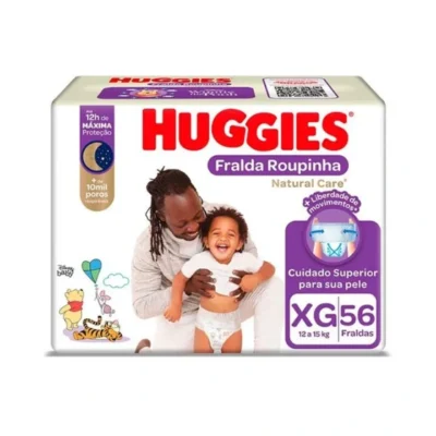 Fralda Roupinha Huggies Natural Hiper Tamanho XG 56 Unidades