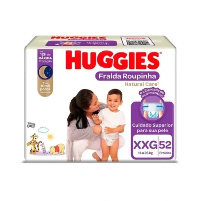 Fralda Roupinha Huggies Natural Hiper Tamanho XXG 52 Unidades