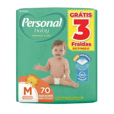 Fralda Descartável Infantil Personal Baby M-70 unidades