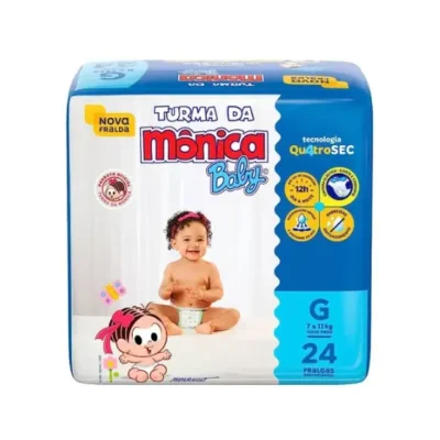 Fralda Descartável Turma Da Mônica Baby Jumbo - G 24 uni